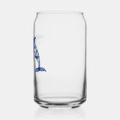 Blue Toile Floral Beach Dolfijn Monogram Blikvorm Glas (Links)
