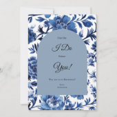 Blue Toile Floral bruidsmeisje voorstel Kaart (Voorkant)