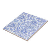 Blue Toile Floral Pattern Classic Botanical Tegeltje (Zijkant)