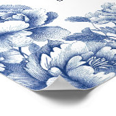 Blue Toile Flower Baptism Poster (Hoek)