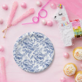 Blue Toile Flower Doop Papier Bord (Feest)