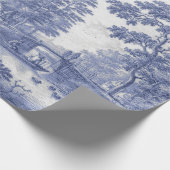 Blue Toile  Franse ontkoppeling Cadeaupapier (Hoek)