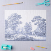 Blue Toile  Franse ontkoppeling Tissuepapier (Craft)