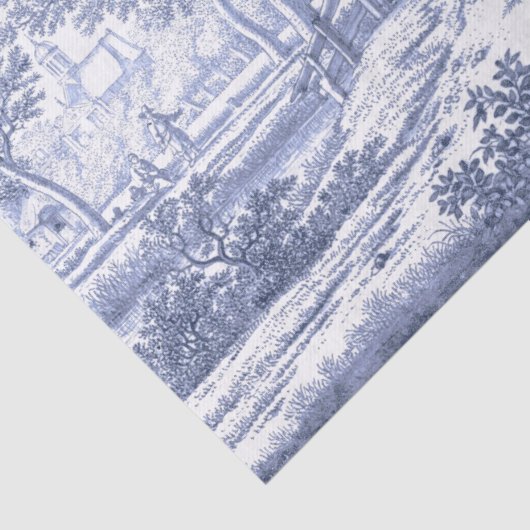 Blue Toile  Franse ontkoppeling Tissuepapier (Detail)