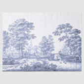 Blue Toile Franse ontkoppeling Tissuepapier (Voorkant)
