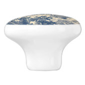 Blue Toile French Castle Keramische Knop (Zijkant)