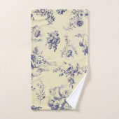 Blue Toile French Country Cherub Pattern Bad Handdoek (Handdoek)