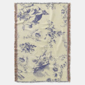 Blue Toile French Country Cherub Pattern Deken (Voorkant Verticaal)