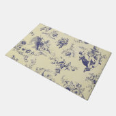 Blue Toile French Country Cherub Pattern Deurmat (Schuin)