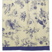 Blue Toile French Country Cherub Pattern Douchegordijn (Voorkant)
