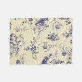 Blue Toile French Country Cherub Pattern Fleece Deken (Voorkant (Horizontaal))