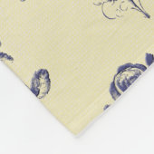 Blue Toile French Country Cherub Pattern Fleece Deken (Hoek)