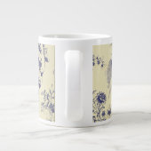 Blue Toile French Country Cherub Pattern Grote Koffiekop (Achterkant)