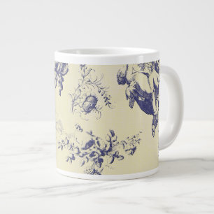 Blue Toile French Country Cherub Pattern Grote Koffiekop