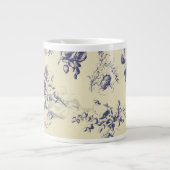 Blue Toile French Country Cherub Pattern Grote Koffiekop (Voorkant)