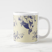 Blue Toile French Country Cherub Pattern Grote Koffiekop (Rechts)
