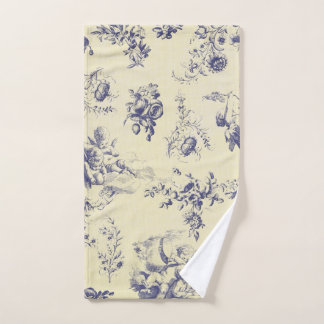 Blue Toile French Country Cherub Pattern Handdoek