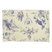 Blue Toile French Country Cherub Pattern Kussensloop (Voorkant-Links)