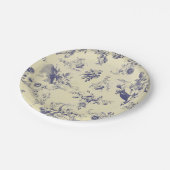 Blue Toile French Country Cherub Pattern Papieren Bordje (Gekanteld)