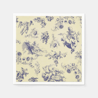 Blue Toile French Country Cherub Pattern Servetten