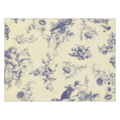 Blue Toile French Country Cherub Pattern Tafelkleed (Voorkant (Horizontaal))