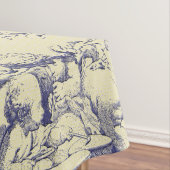 Blue Toile French Country Cherub Pattern Tafelkleed (Voorbeeld)