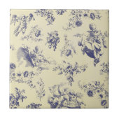 Blue Toile French Country Cherub Pattern Tegeltje (Voorkant)