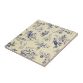 Blue Toile French Country Cherub Pattern Tegeltje (Zijkant)