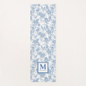 Blue Toile French Custom Name Yogamat (Voorkant)