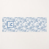 Blue Toile French Custom Name Yogamat (Voorkant (horizontaal))