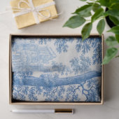 Blue Toile French Decoupage Artwork Tissuepapier (Geschenk)