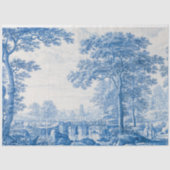 Blue Toile French Decoupage Artwork Tissuepapier (Voorkant)