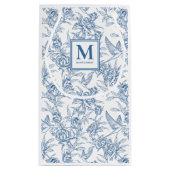 Blue Toile French Monogram Klein Cadeauzakje (Achterkant)