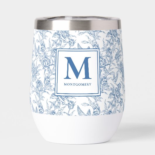 Blue Toile French Monogram Name (Achterkant)