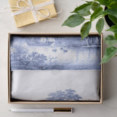 Blue Toile  French Pastoral Bridge Boat I Tissuepapier (Geschenk)