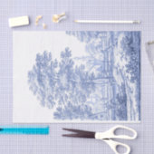 Blue Toile  French Pastoral Bridge Boat II Tissuepapier (Craft)