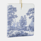 Blue Toile  French Pastoral Bridge Boat Keramisch Ornament (Rechts)