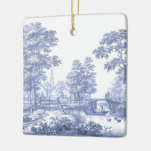 Blue Toile  French Pastoral Bridge Boat Keramisch Ornament (Links)