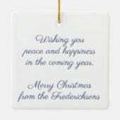 Blue Toile  French Pastoral Bridge Boat Keramisch Ornament (Achterkant)