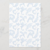 Blue  Toile How Many Bows Baby Boy Shower Kaart (Achterkant)