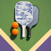 Blue Toile Jouy Gepersonaliseerde Pickleball Paddl Pickleball Paddle