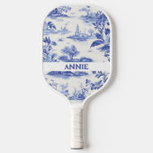 Blue Toile Jouy Gepersonaliseerde Pickleball Paddl Pickleball Paddle (Voorkant)