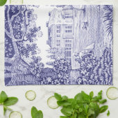 Blue Toile Kitchen Towel - Frans country decor Theedoek (Gevouwen)