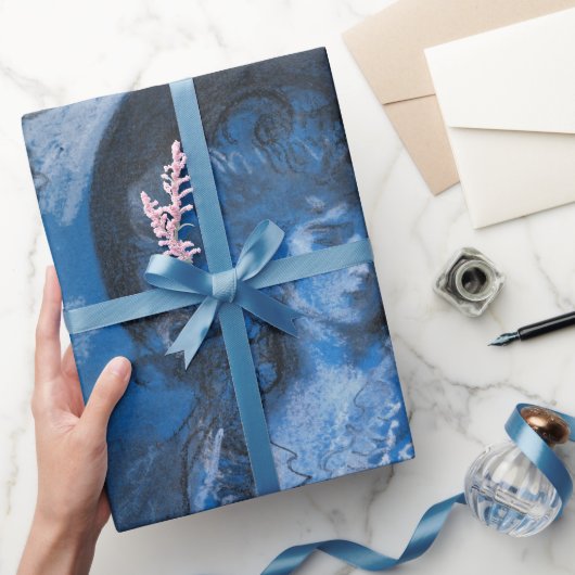 Blue Toile Lady French Cadeaupapier (Geschenken)