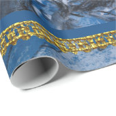 Blue Toile Lady French Cadeaupapier (Rol Hoek)