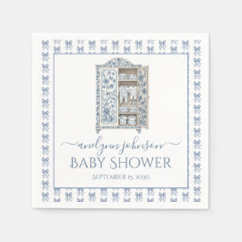 Blue Toile Layette Baby shower Servet