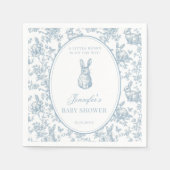 Blue Toile Little Bunny Easter Baby Boy Shower Servet (Voorkant)