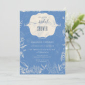 Blue toile oceaan thema Vrijgezellenfeest Kaart (Staand voorkant)