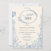 Blue toile oceaan thema Vrijgezellenfeest Kaart (Voorkant)