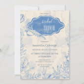 Blue toile oceaan thema Vrijgezellenfeest Kaart (Voorkant)